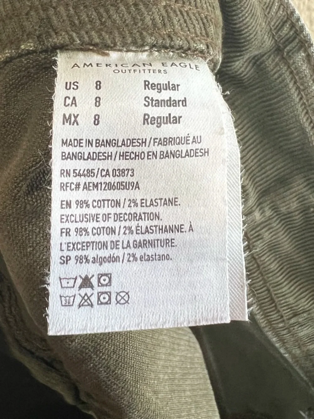 American eagle Olive Green Mini Skirt‎ summer size 8 stretch